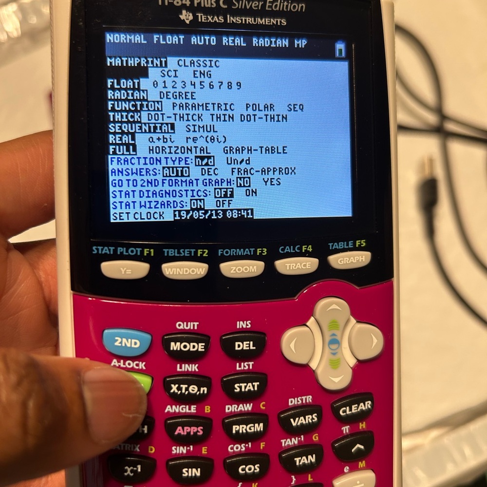 Texas Instrument TI 84 Plus C Graphing Calculator W Cover Tested Raspberry - Picture 8 of 12